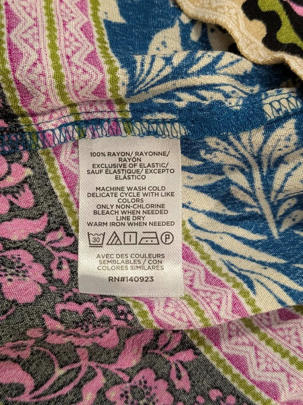 LOFT Blue Multi Color Flowy Tropical Halter Tank Top Blouse Boho Funky Size L